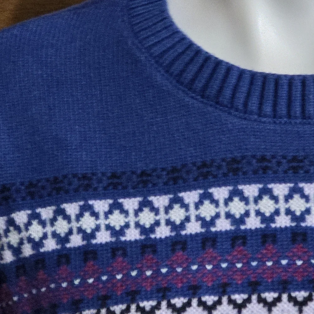 Croft & Barrow Fair Isle Sweater Blue Size XL - Picture 6 of 12